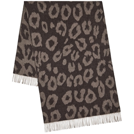 Mulberry Leopard Merino Wool Scarf Ebony & Maple Merino Wool
